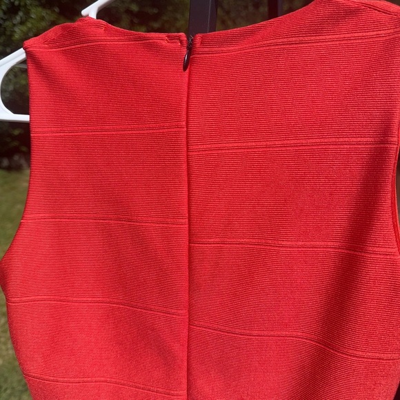 MISSGUIDED Elegant Deep Coral colored bandage Sleeveless Dress Size X-Small - Picture 5 of 10